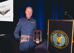 Cst. Anderson displaying his TFO of the year recognition.